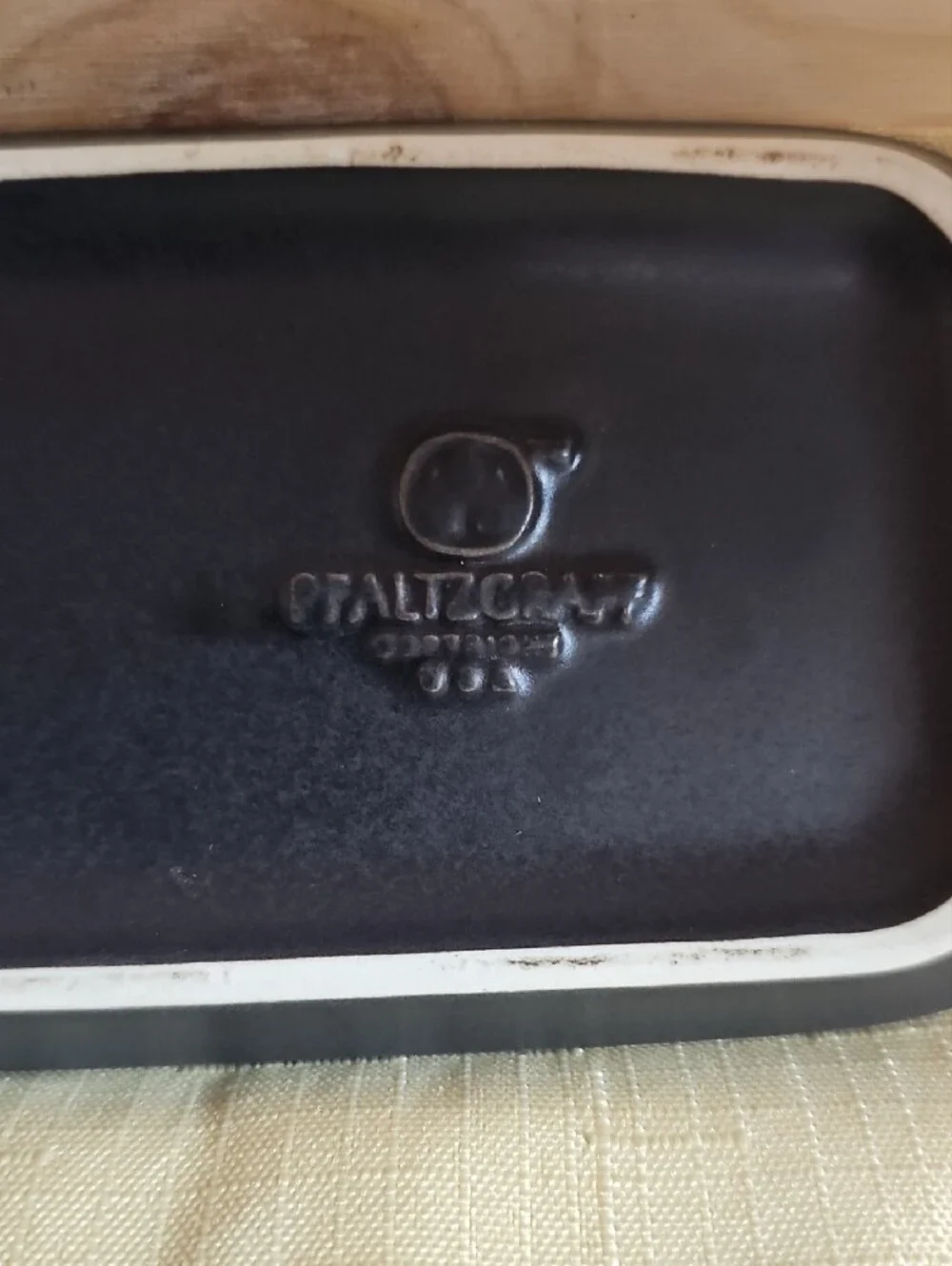 Pfaltzgraff Black Ceramic Butter Dish